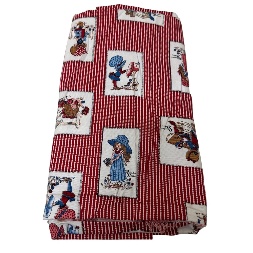 Holly Hobbie Petticoats Pantaloons Fabric Red White 1 Yard + 16 Inch 44 Wide